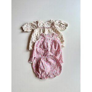 Lot of 3 Baby Girl ZARA Floral Cotton Gauze Poplin Bloomer Lot, Size 3-6M/6-12M